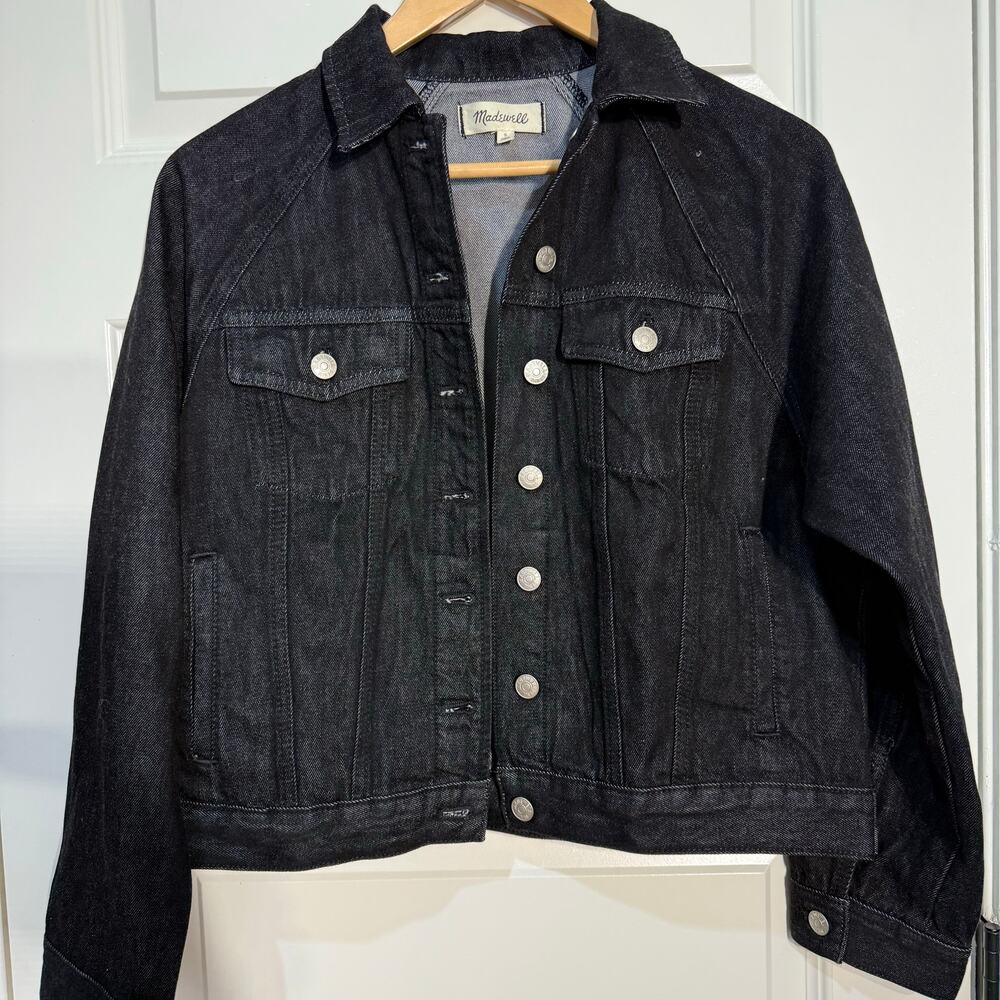 Madewell Black Denim Jean Jacket, Women's Size S, EUC